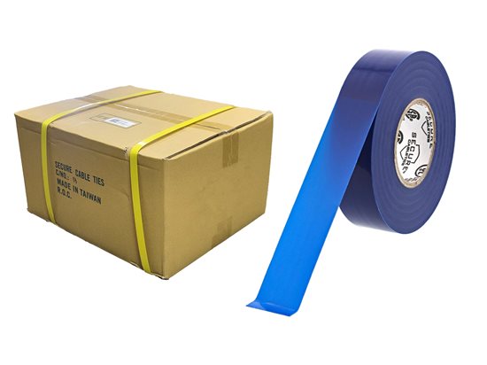 Picture of Full Case of Blue Electrical Tape 3/4 Inch x 66 Feet - 200 Rolls